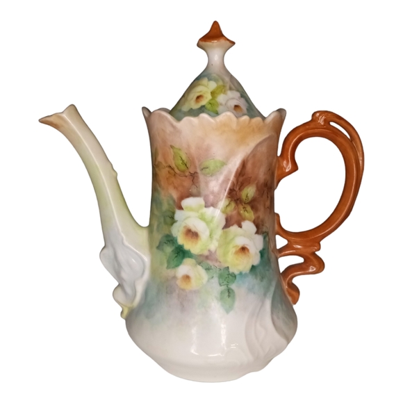 Vintage Hand Painted Yellow Roses Tea Set - Tea Pot, Creamer, Sugar Bowl… - Picture 2 of 16